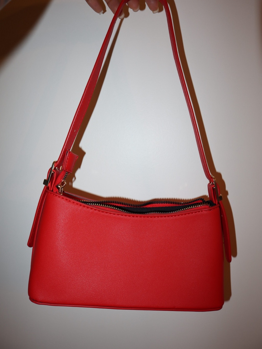 Ardene Red Shoulder Bag with Top Zip